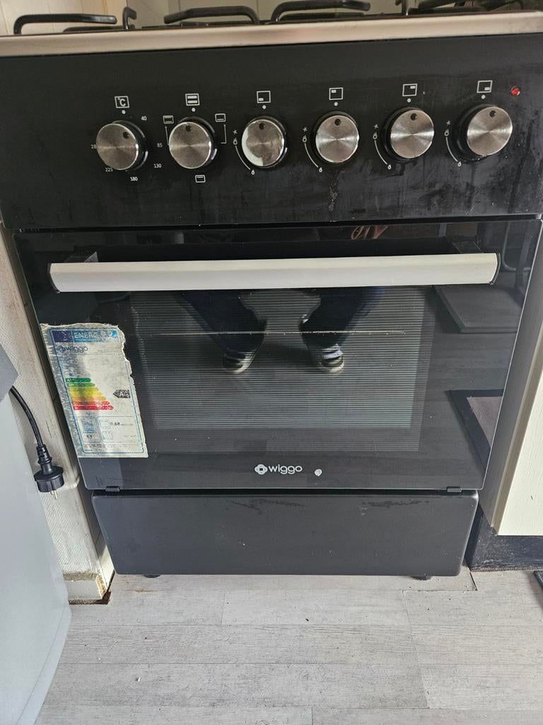 Gasfornuis met electrische oven, Gas, Vrijstaand, 85 tot 90 cm, 4 kookzones
