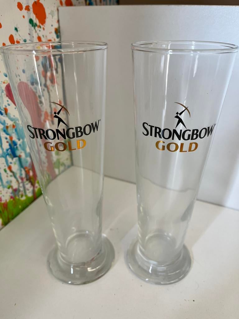 Strongbow Gold glazen set van 4 glazen, Ophalen of Verzenden, Nieuw, Overige typen