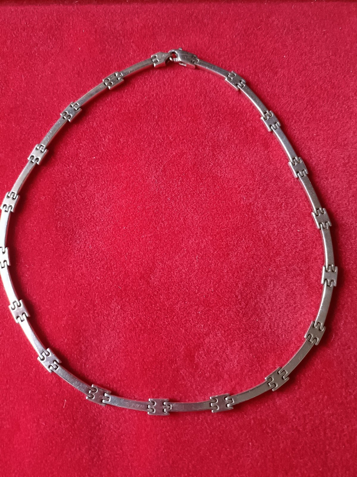 Vintage Dames Collier Ketting Zilver 925 Fraai Model Zie Fo, Verzenden, Gebruikt, Zilver, Zilver