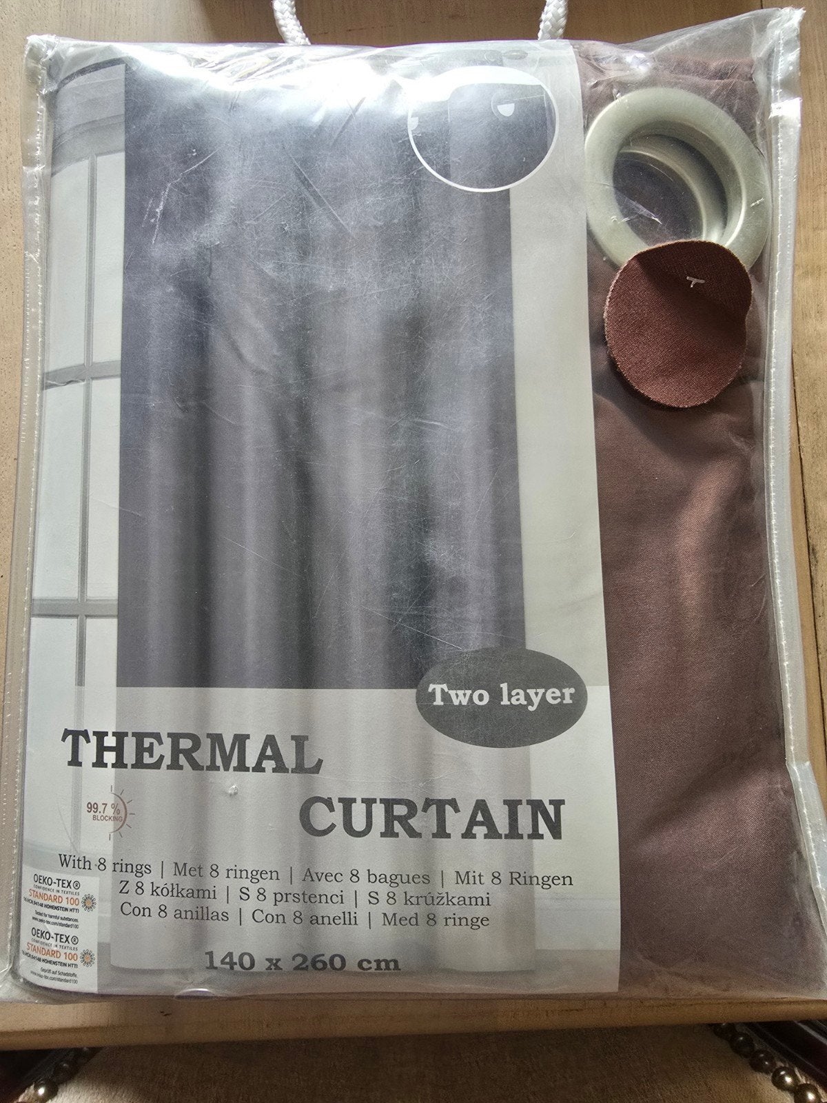 1 Nieuw Thermisch Gordijn - 140x260 cm - 99,7% Verduisterend, Ophalen of Verzenden, Nieuw, Grijs