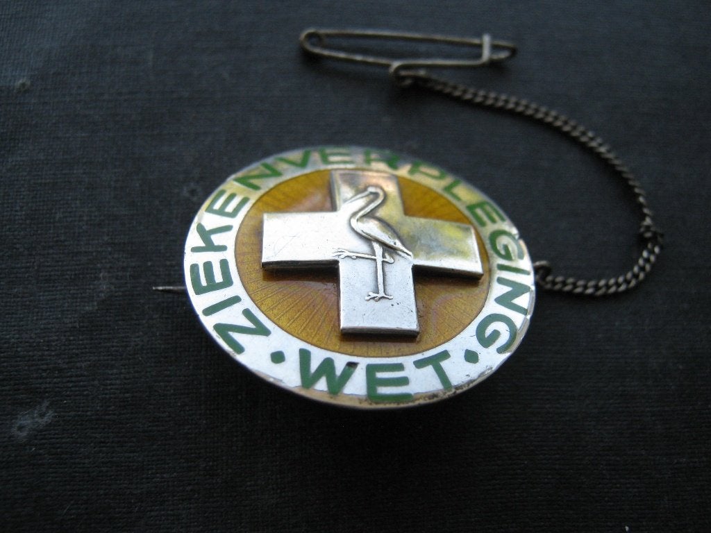 Verpleegstersspeld Wet Ziekenverpleging m. ooievaar, Verzamelen, Ophalen of Verzenden