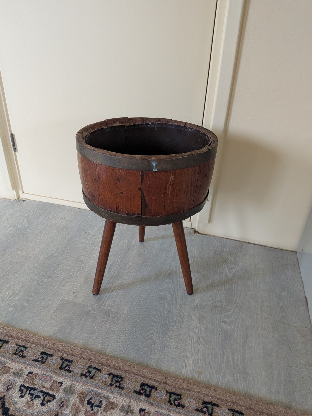Vintage plantenbak, Ophalen, Overige materialen, Rond, Binnen