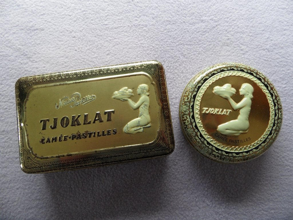 vintage Tjoklat blik - camée pastilles rechthoekig + rond, Ophalen of Verzenden, Zo goed als nieuw, Overige, Overige merken