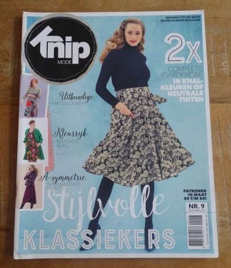 Knipmode nr. 9 september 2017 alle patronen maat 34/54 XL, Verzenden, Zo goed als nieuw, Vrouw, Knipmode