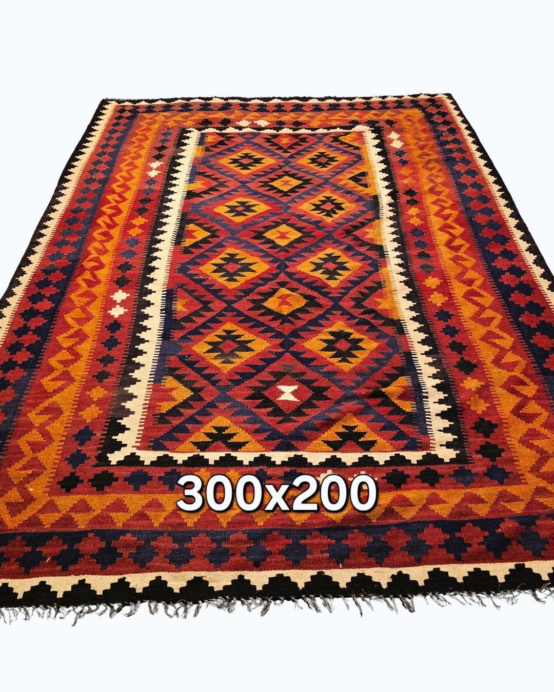 Tribal Kelim Afganistan 300x200 wollen vloerkleed, 1185VB, Info@rugsandcarpets.nl, De handelmaatschappij, 200 cm of meer