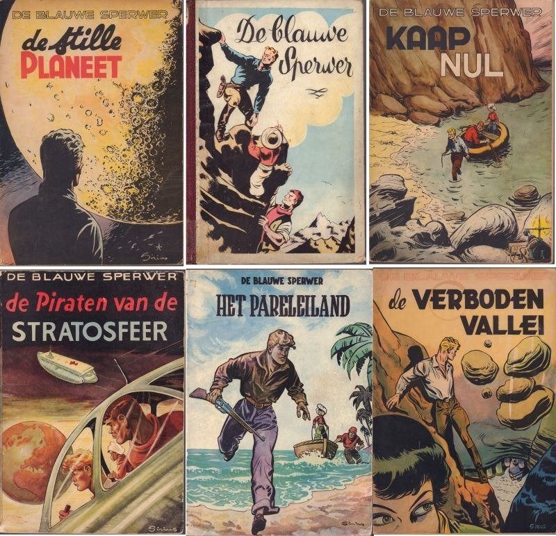 Stripalbums De Blauwe Sperwer, Dupuis, Meerdere stripboeken, Ophalen, Gelezen