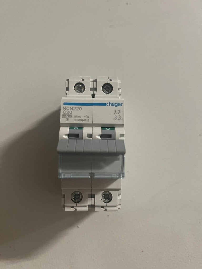 Installatieautomaat C20 2p Hager NCN220, Ophalen, Gebruikt, Hager, Overige typen
