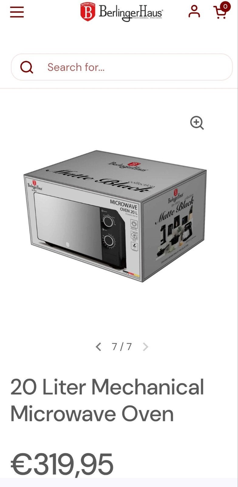 Berlinger Haus BH-9900 Magnetron 20L Zwart/Roségoud, Witgoed en Apparatuur, Ophalen, Nieuw, Magnetron, 45 tot 60 cm