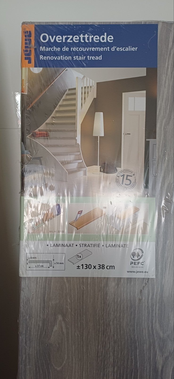 JéWé Laminaat Overzettrede en Stootbord - Beton Antraciet, Ophalen, 50 tot 150 cm, Nieuw, 10 m² of meer