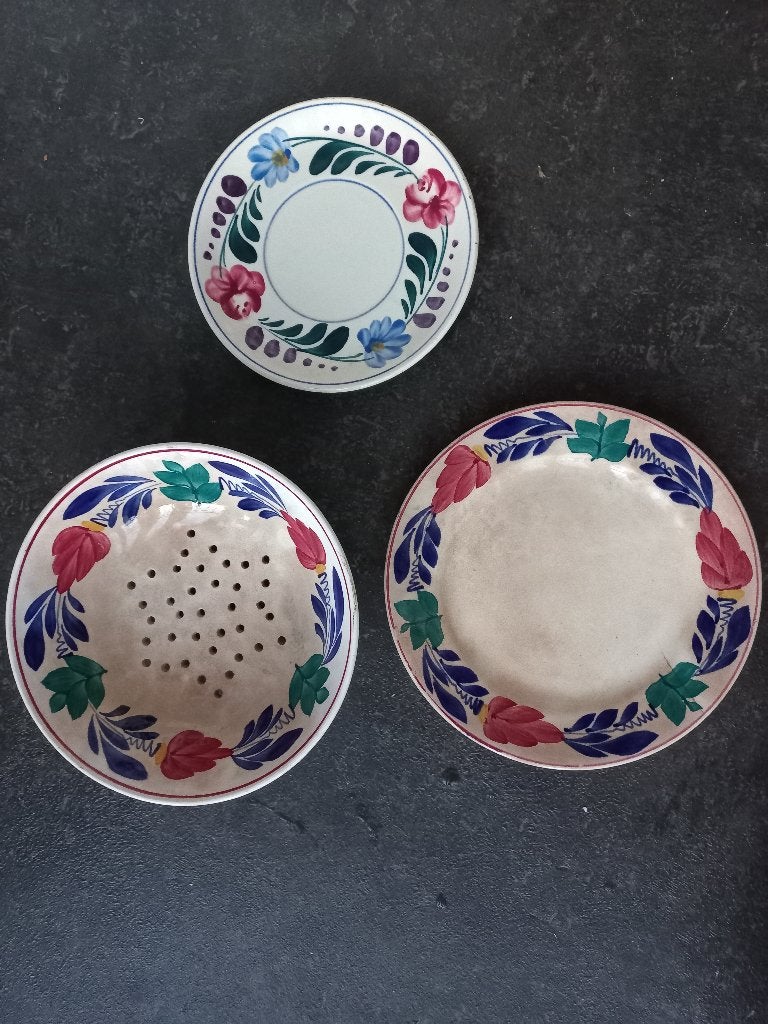 Boerenbont fruittest/bord, Ophalen, Gebruikt, Keramiek, Vintage