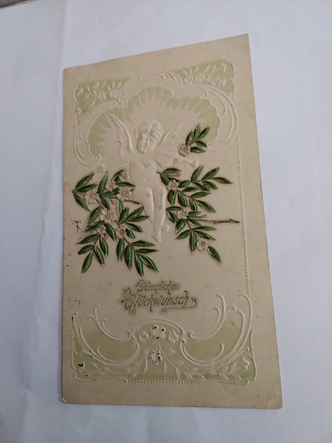 Oude Duitse Ansichtkaart - Engel met viool, Ophalen of Verzenden, Voor 1920, Gelopen