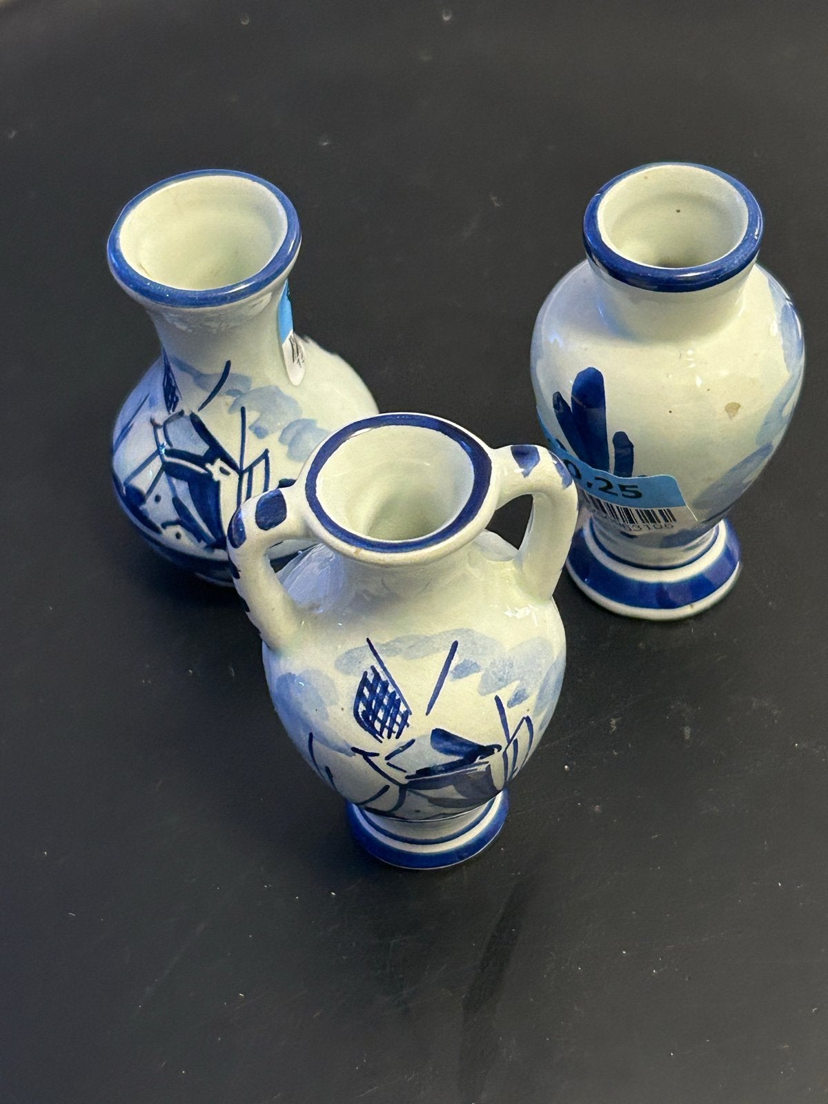 Set van 3 Delfts Blauwe Miniatuur Vaasjes, Antiek en Kunst, Ophalen of Verzenden