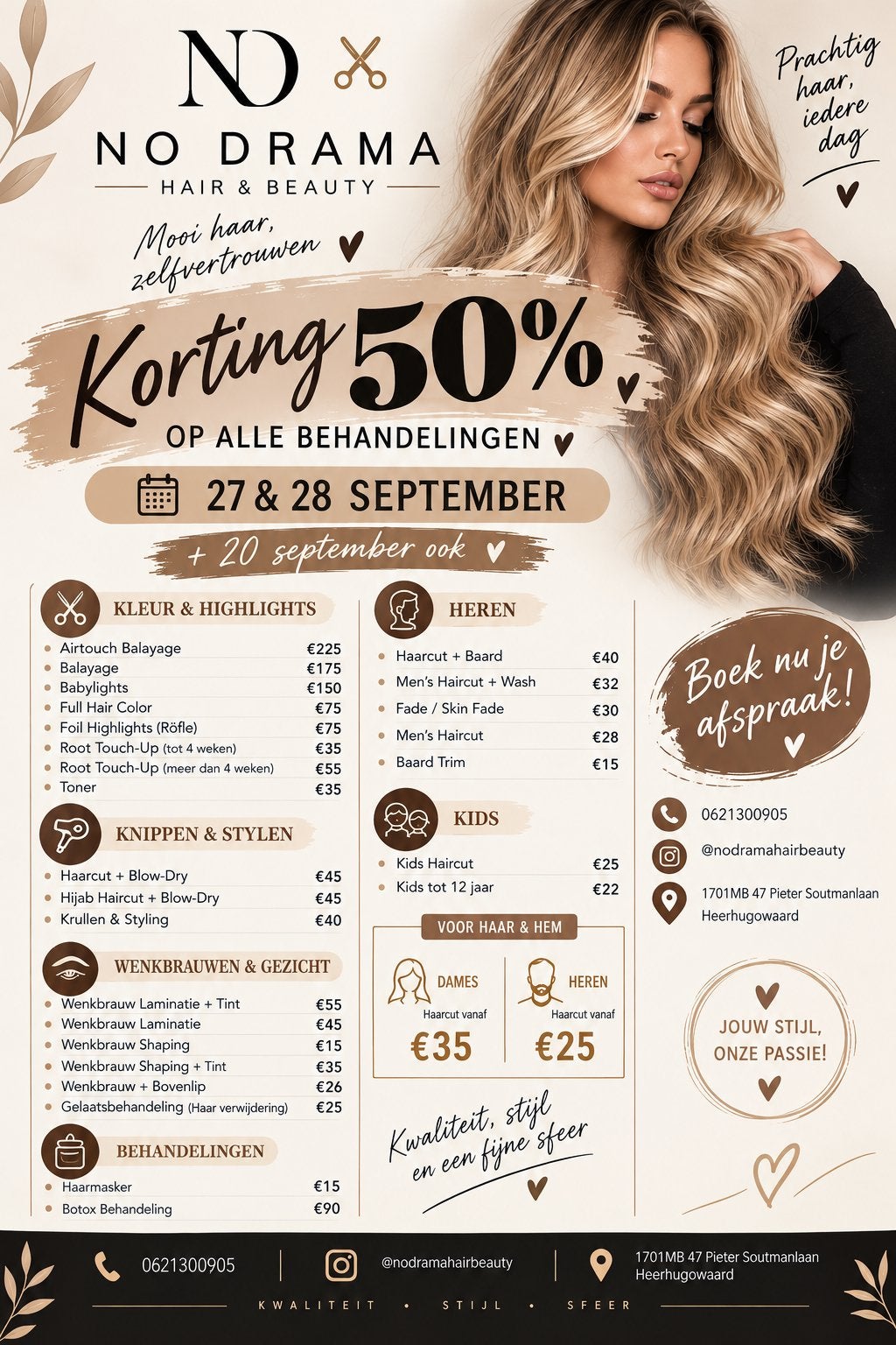 Thuis kapper, Komt aan huis, Verven of Highlights