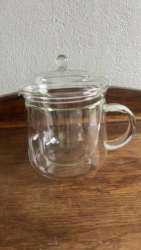 Spiegelau dubbelwandige glazen theepot, Huis en Inrichting, Keuken | Servies, Ophalen of Verzenden, Zo goed als nieuw, Glas, Overige typen