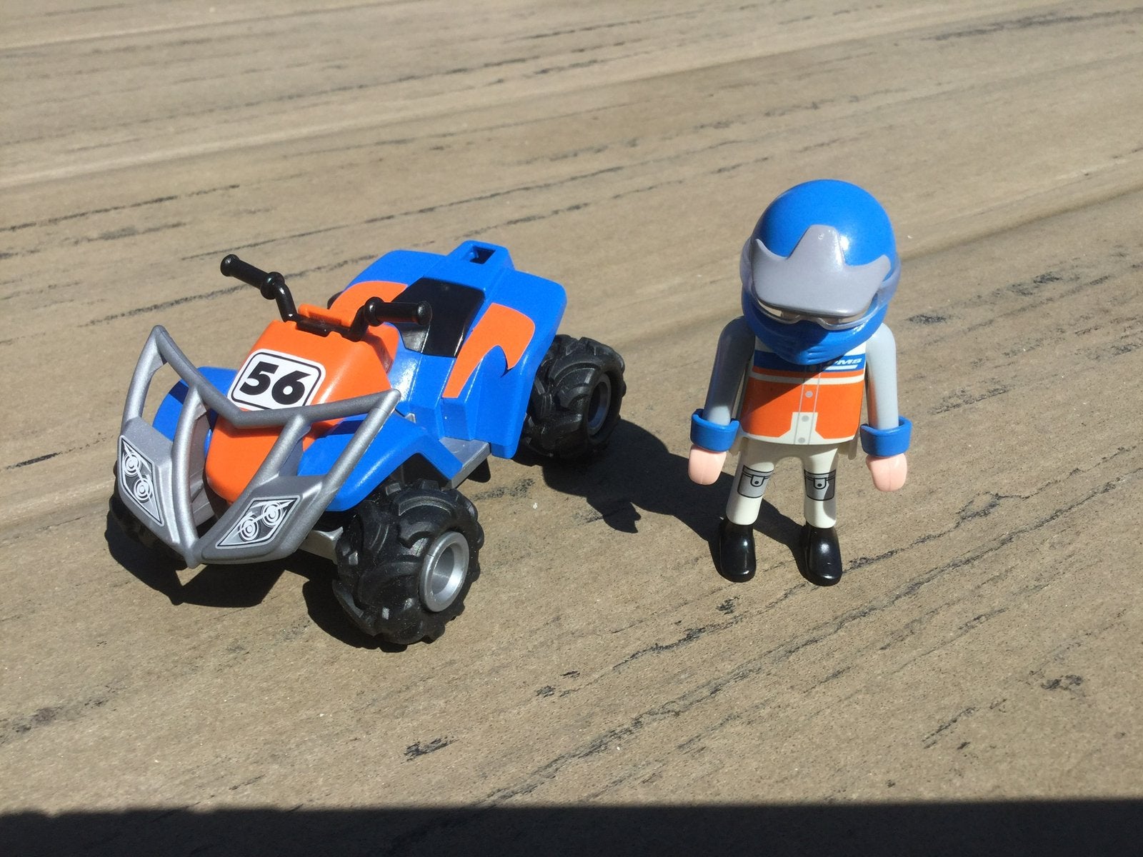 Playmobil blauwe quad.