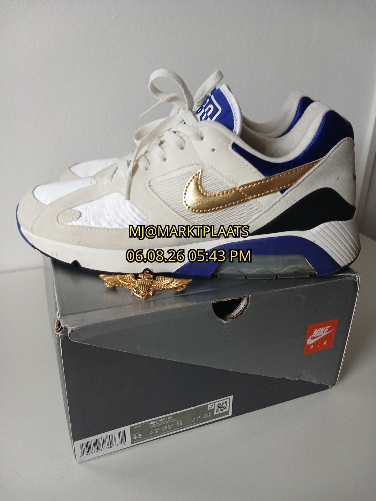 Nike Air Max 180 Concord maat 43, Wit, Nike, Ophalen of Verzenden, Sneakers of Gympen