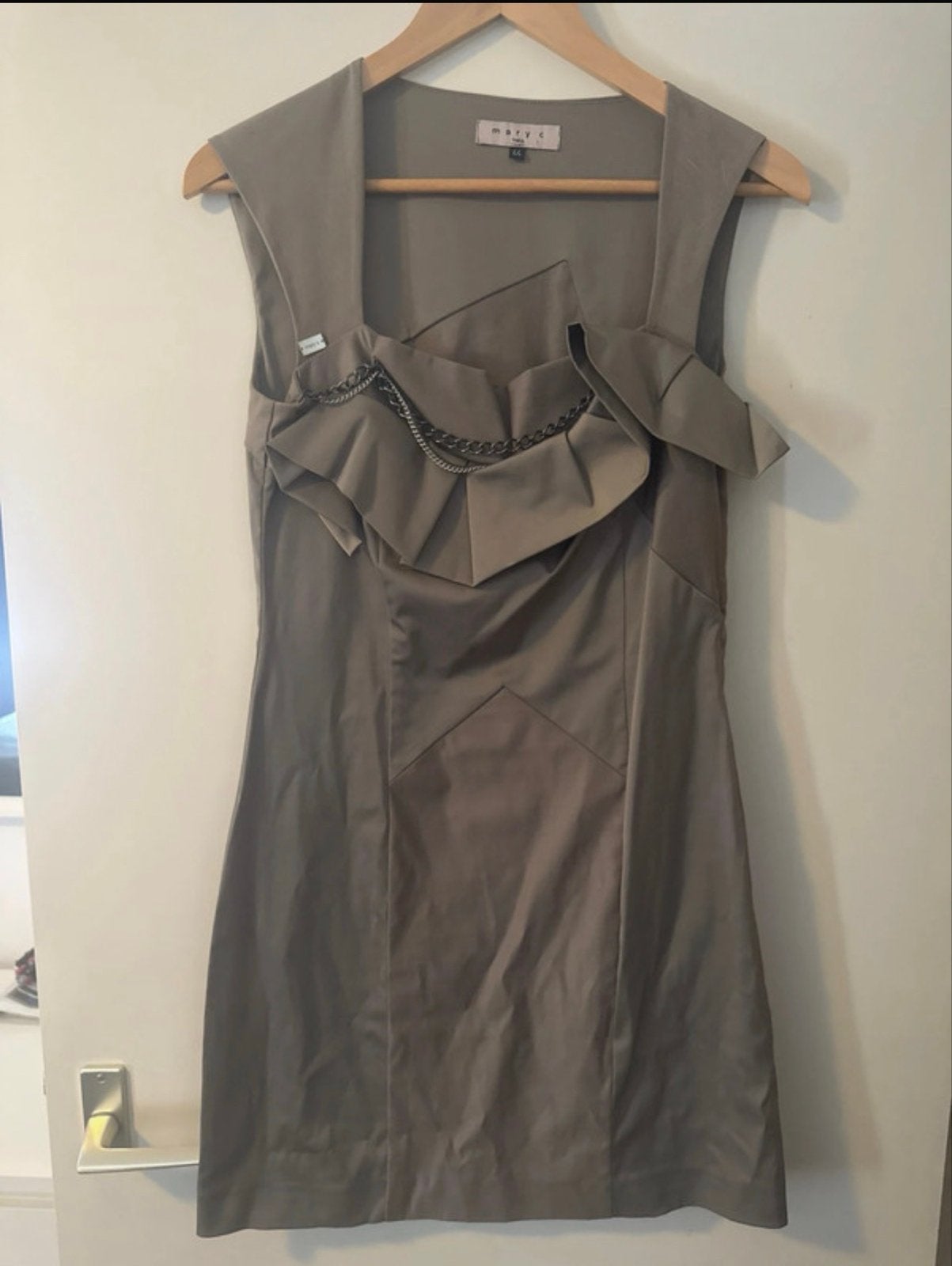Mary C Italia Jurk Maat 44 met Kettingdetails, Maat 46/48 (XL) of groter, Ophalen of Verzenden, Zo goed als nieuw, Grijs