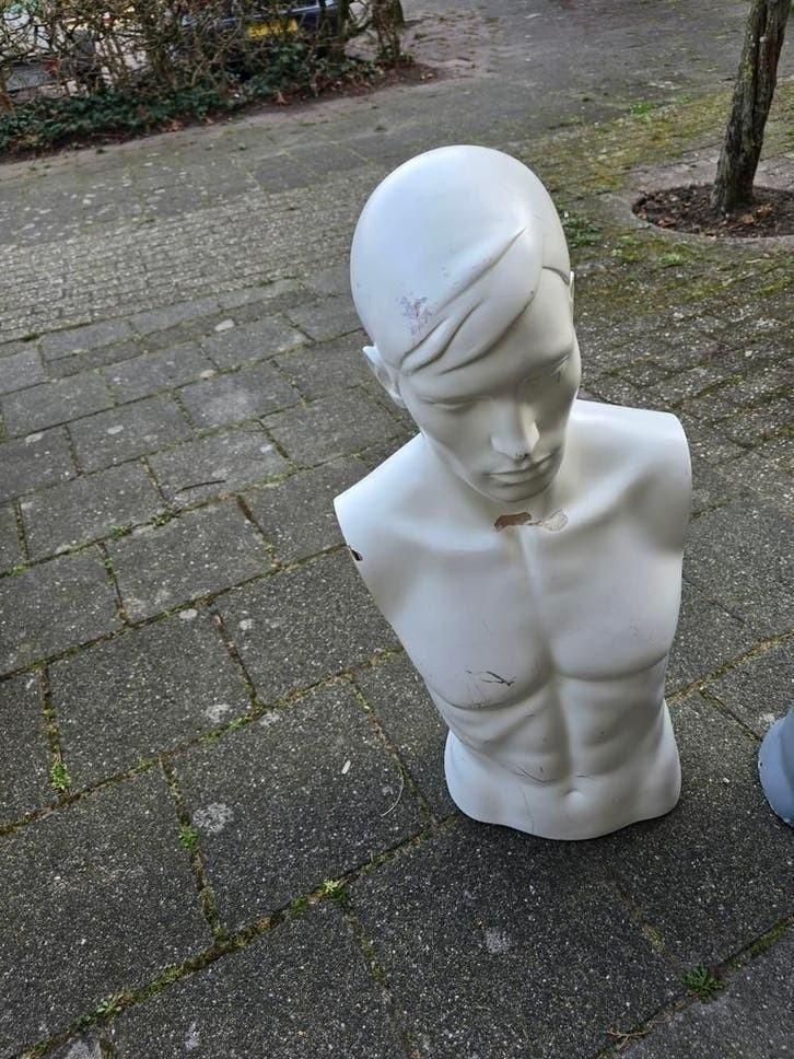 Witte Mannequin Torso met Hoofd Etalagepop paspop, Ophalen, Paspop