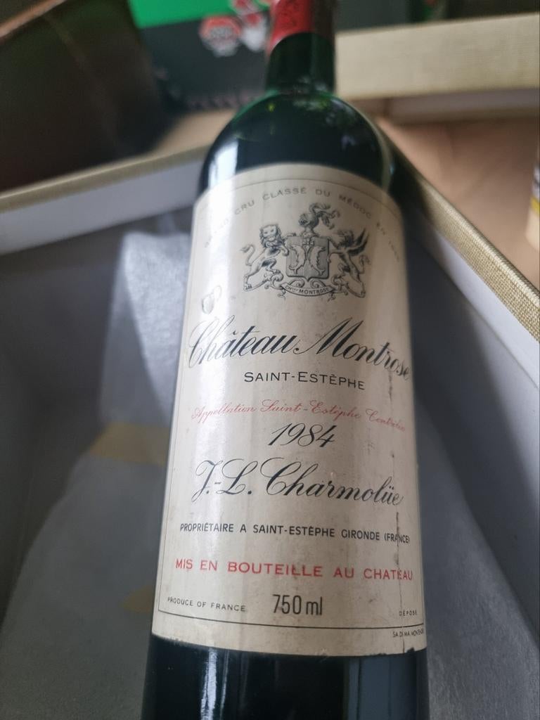 Château Montrose Saint-Estèphe 1984 Rode Wijn, Gebruikt, Frankrijk, Ophalen of Verzenden, Rode wijn