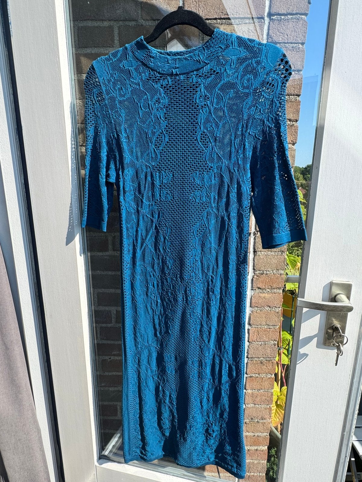 Coolcat Dames Jurk M/L - Blauw/Groen, Blauw, Zo goed als nieuw, Onder de knie, Ophalen