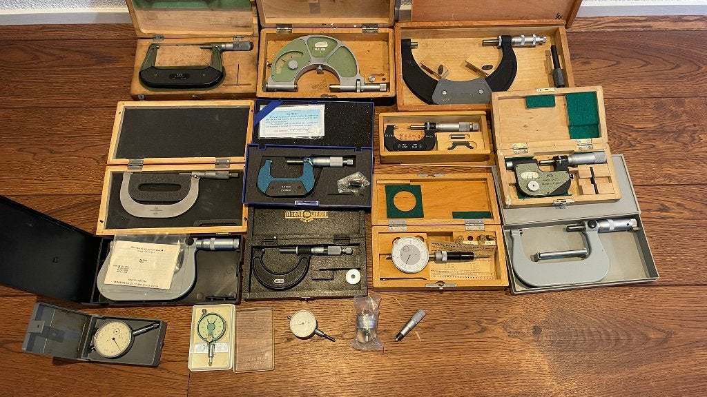 Opruiming! Diverse schroefmaten micrometers meetklokken!, Doe-het-zelf en Verbouw, Meetapparatuur, -, Ophalen of Verzenden, Zo goed als nieuw