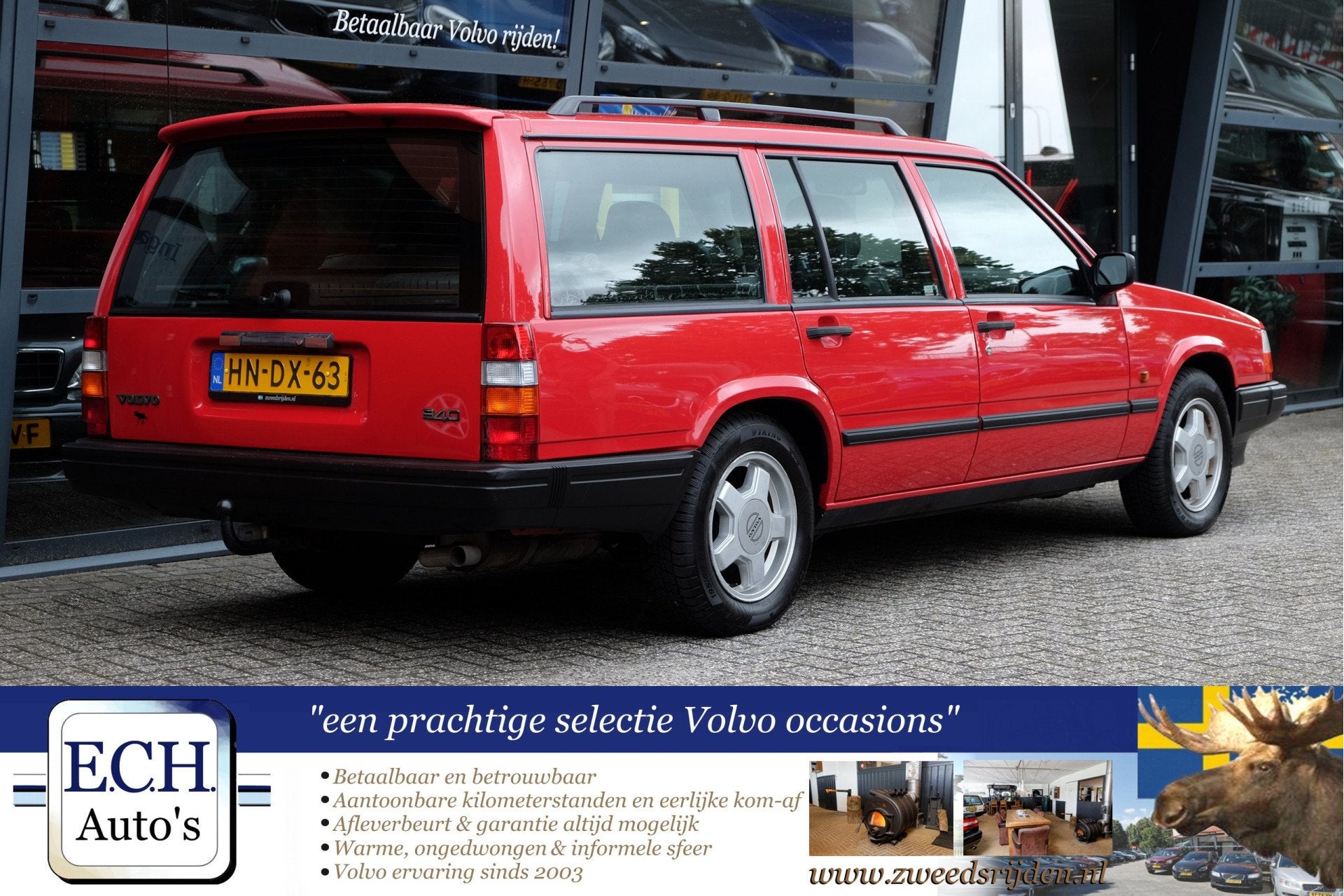 Volvo 940 2.3i Automaat Polar, Trekhaak, Leer (bj 1994), Auto's, Automaat, Zwart, Volvo, Rood