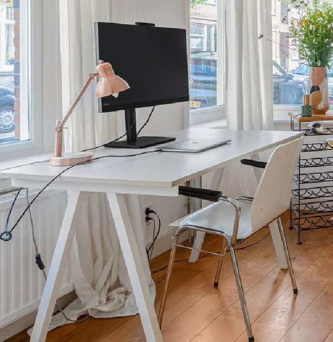 IKEA TROTTEN Zit Bureau - Grijs, Ophalen, Gebruikt