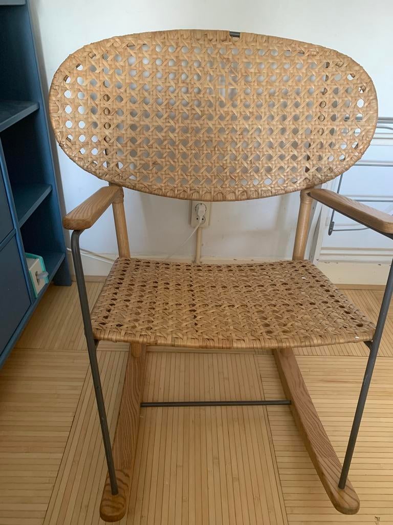 Schommelstoel Ikea, Huis en Inrichting, Stoelen, Gebruikt, Eén, Wit, Ophalen of Verzenden