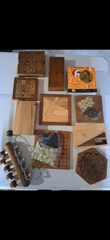 Houten bordspellen, Hobby en Vrije tijd, Gezelschapsspellen | Bordspellen, Ophalen of Verzenden, Gebruikt
