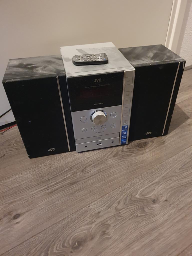 JVC Microset met CD-speler, radio en speakers, Audio, Tv en Foto, Ophalen, Gebruikt, JVC, Tuner of Radio