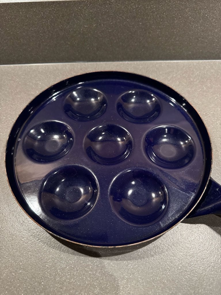 Pofferpan donkerblauw emaille, Antiek en Kunst, Ophalen of Verzenden