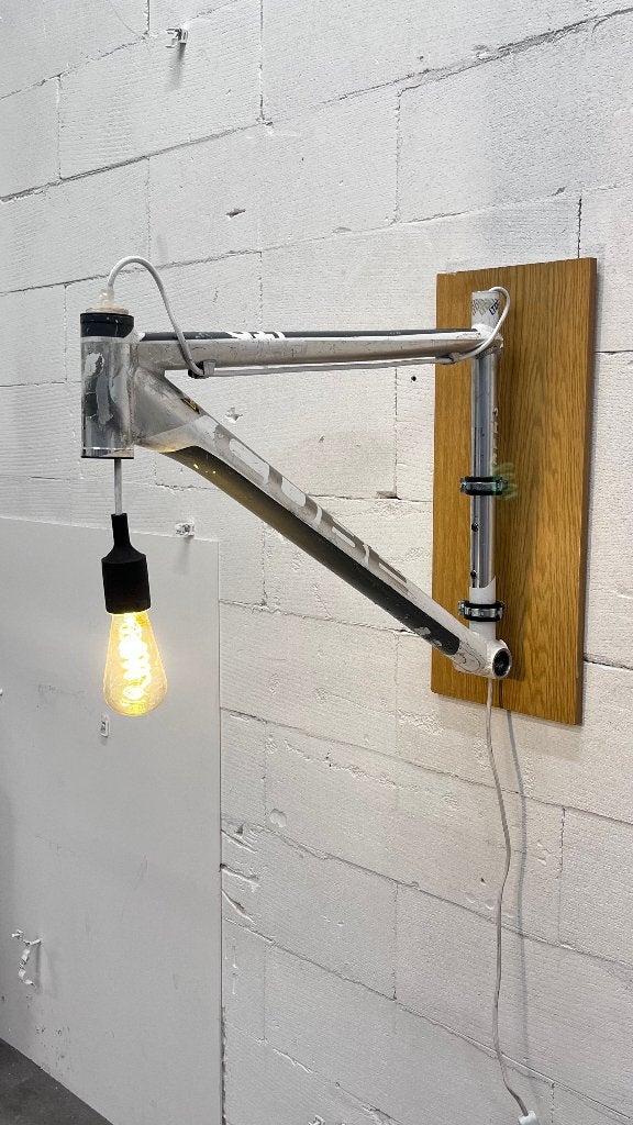 Fiets wandlamp mountainbike lamp vintage industrieel, Ophalen, Gebruikt, Overige materialen, E27 (groot)