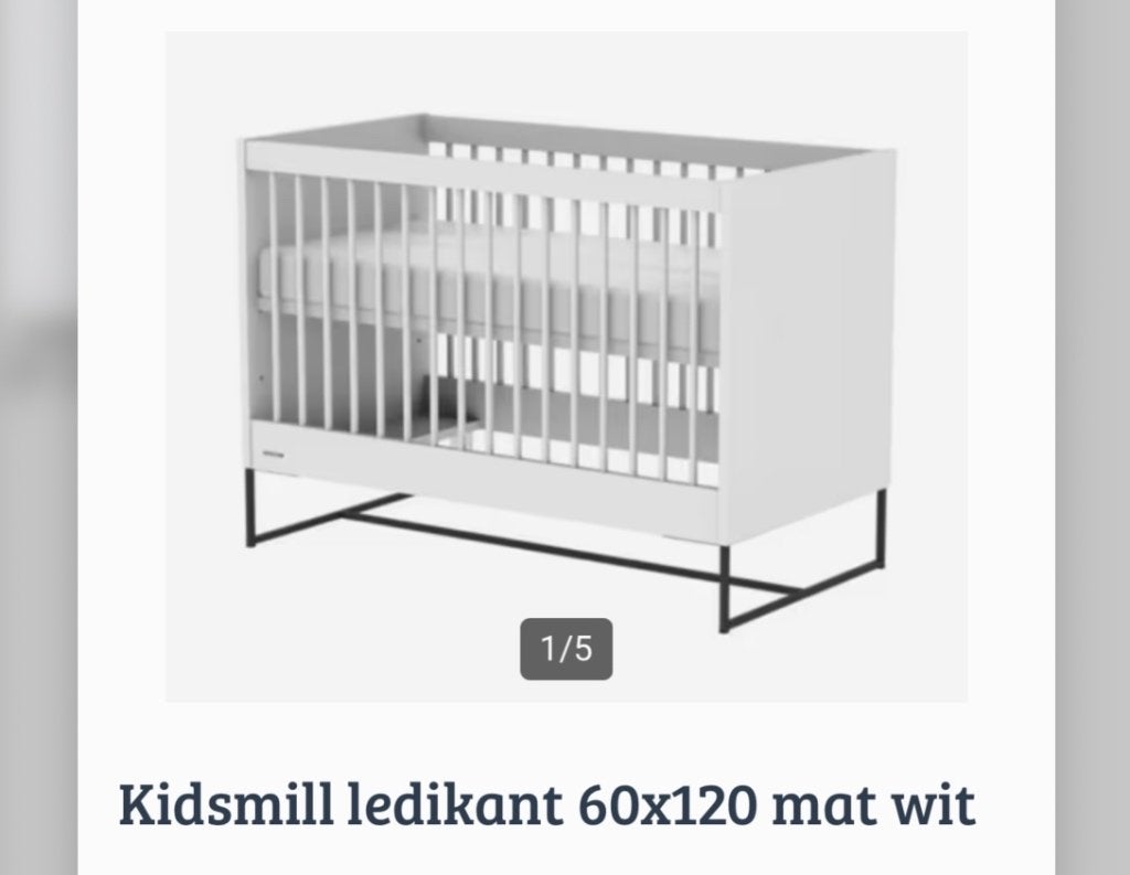 kidsmill ledikant 60x120 mat wit, Kinderen en Baby's, Babywiegjes en Ledikanten, Ophalen of Verzenden, Gebruikt, Ledikant