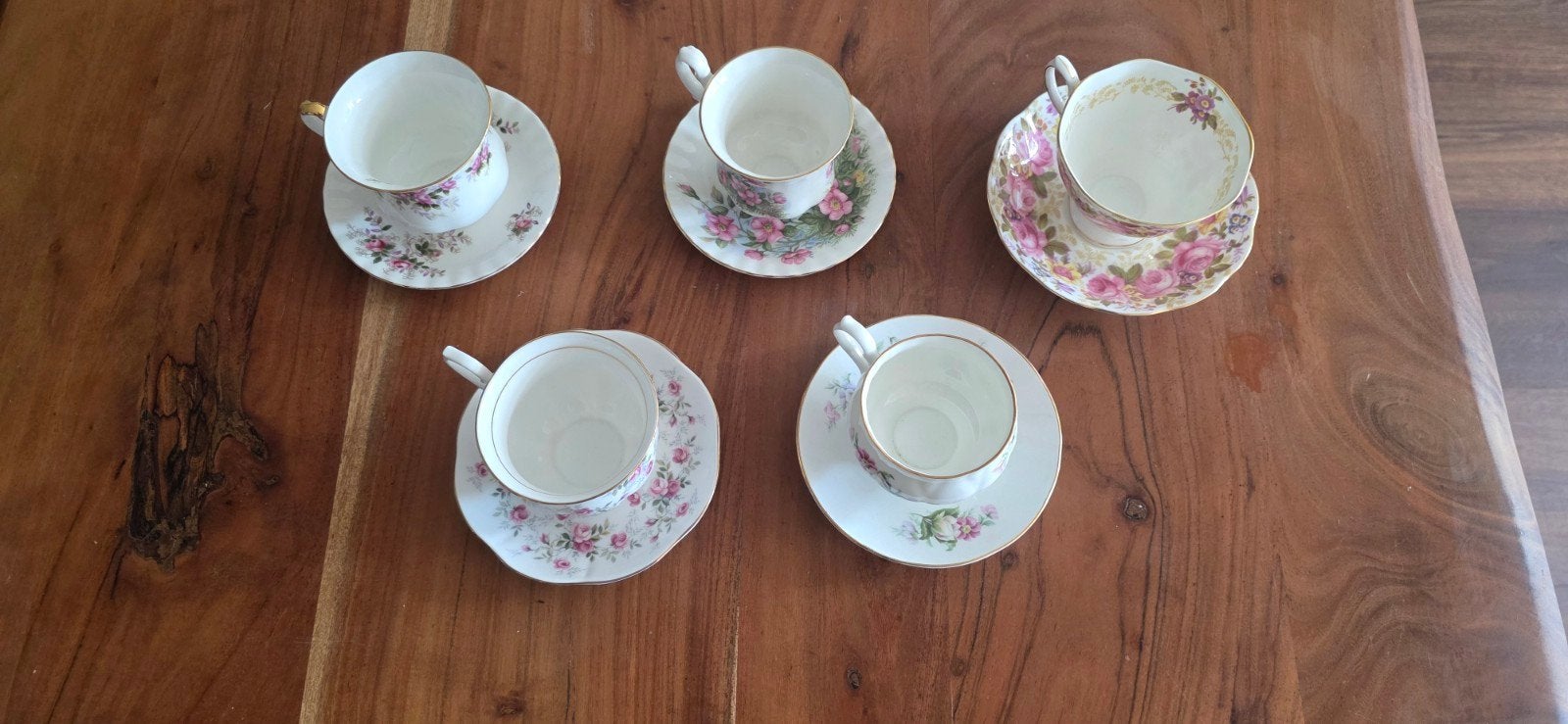 Set van 5 Royal Ascot royal Albert en Springfield theekopjes, Antiek en Kunst, Ophalen