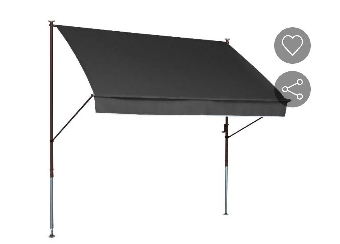 Klem zonneluifel, 3m breed, antraciet, Tuin en Terras, Zonneschermen, Ophalen, Overige typen, Zo goed als nieuw, 150 tot 300 cm