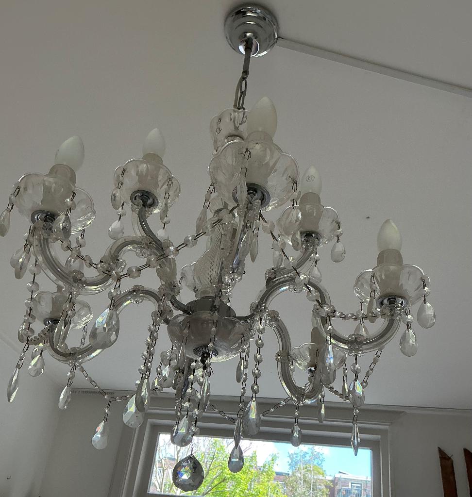 Kroonluchter, Huis en Inrichting, Lampen | Kroonluchters, Ophalen, Gebruikt, Glas