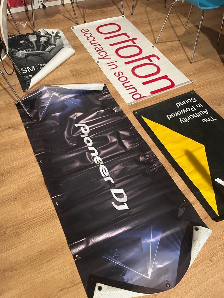 4 x dj gear banner diverse afmetingen in prima staat, Ophalen of Verzenden, Zo goed als nieuw, Overige merken