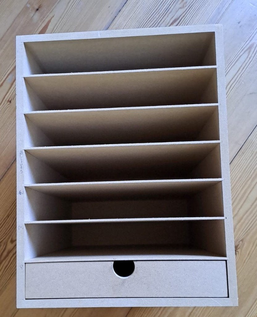Sorteerkastje met 6 compartimenten en 1 laatje voor A4, Overige materialen, Minder dan 50 cm, 1 of 2 laden, Zo goed als nieuw