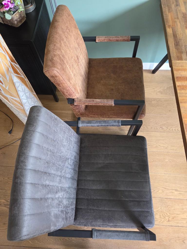 Eetkamerstoelen, Huis en Inrichting, Ophalen, Grijs, Vier