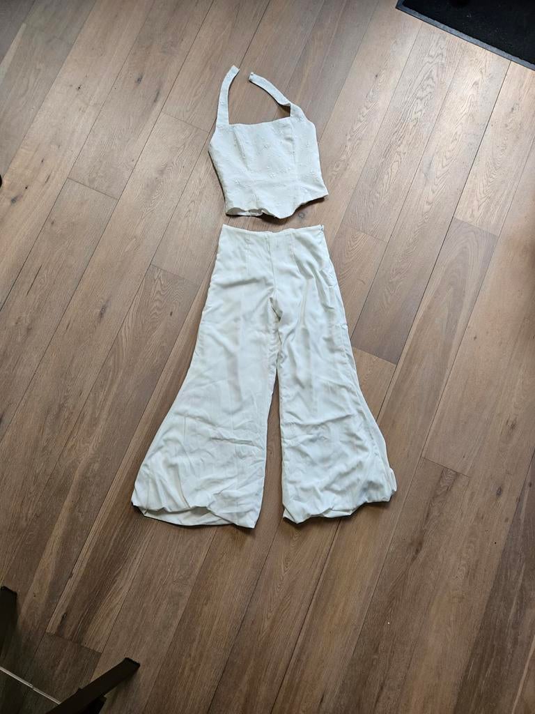 Bruid corset met broek - Maat 38, Ophalen of Verzenden, Gedragen, Wit, Trouwjurk