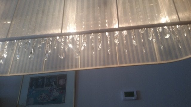 eetkamer tafel hanglamp met glazen pegels, Ophalen, Zo goed als nieuw, Glas