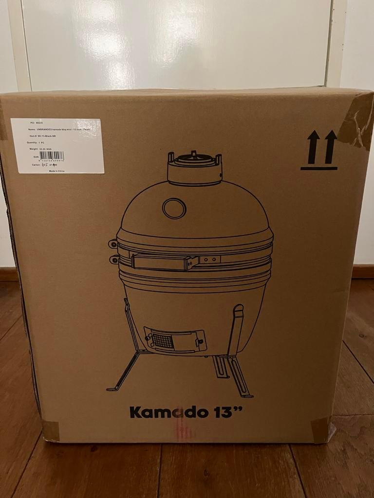 Kamado BBQ mini 13 inch - Zwart Nieuw, Tuin en Terras, Houtskoolbarbecues, Ophalen, Nieuw