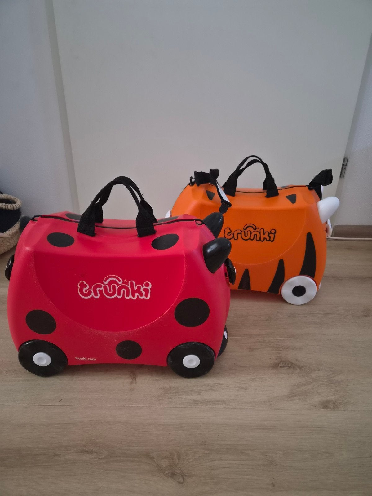 Trunki kinderkoffers tijger en lieveheersbeestje, Sieraden, Tassen en Uiterlijk, Koffers, Ophalen, Gebruikt, Hard kunststof, Minder dan 50 cm