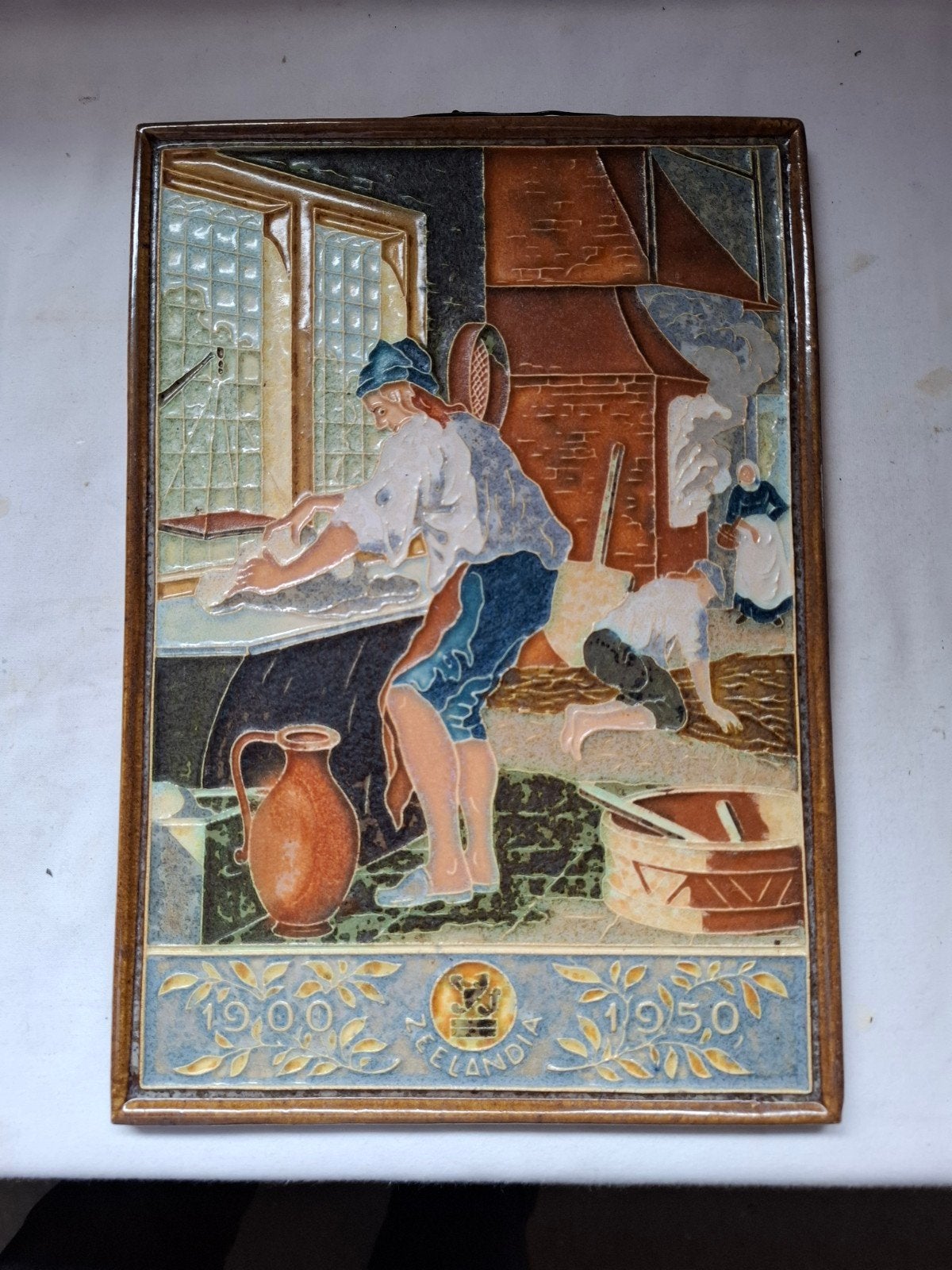 Mooie afbeelding van Zeelandia Tegel porceleine fles Delft, Antiek en Kunst, Gedateerd, Portret of Personen, Oud hollands, Ophalen of Verzenden