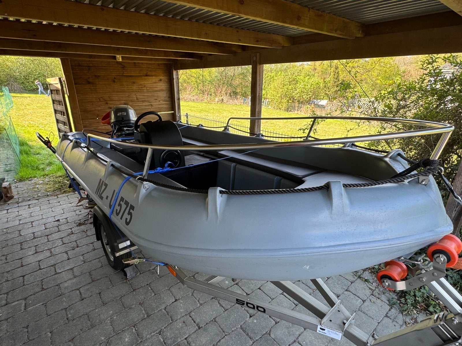 German Whaly 370 Grey 2025 / Yamaha F25 + Trailer, Ophalen, Zo goed als nieuw, Minder dan 15 m²