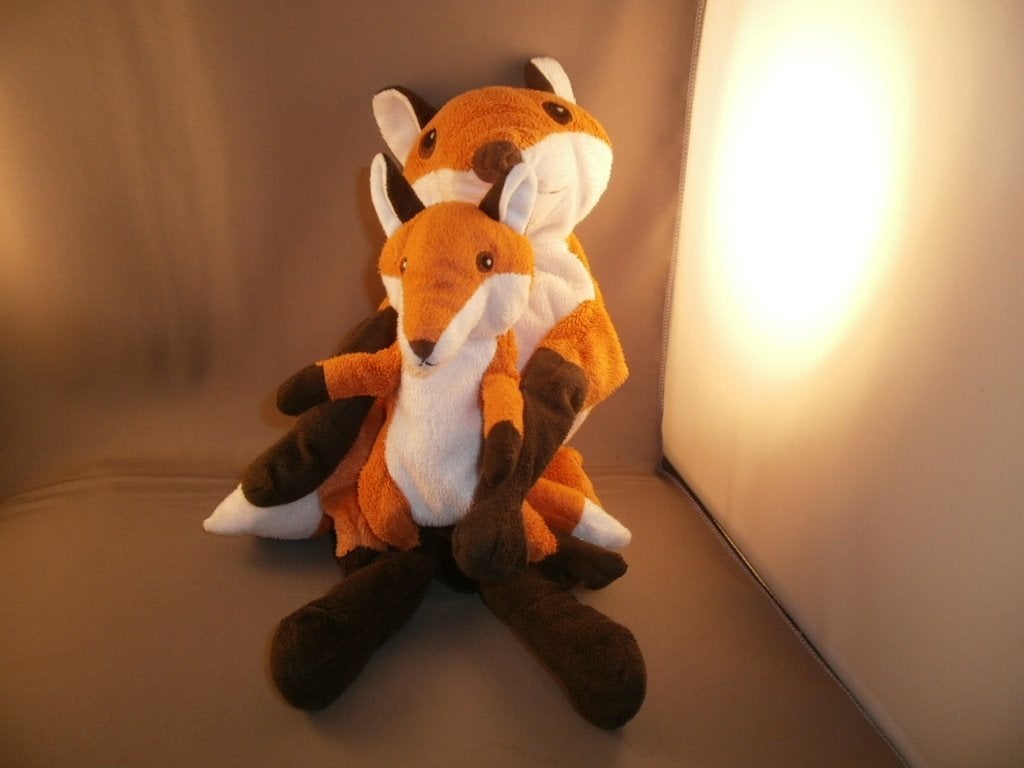 Ikea vos vandring met jong oranje wit bruin velours 30 cm, IKEA, Overige typen, Ophalen of Verzenden, Zo goed als nieuw