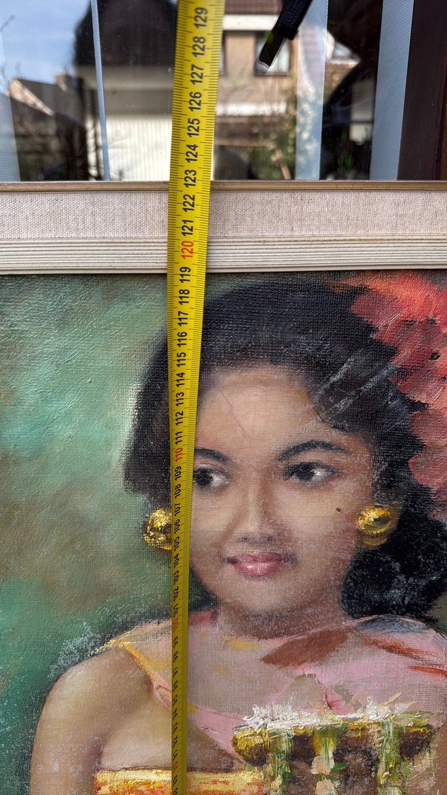 Indonesisch schilderij, Antiek en Kunst, Kunst | Schilderijen | Klassiek, Ophalen, Doek, Portret of Personen, Overige technieken