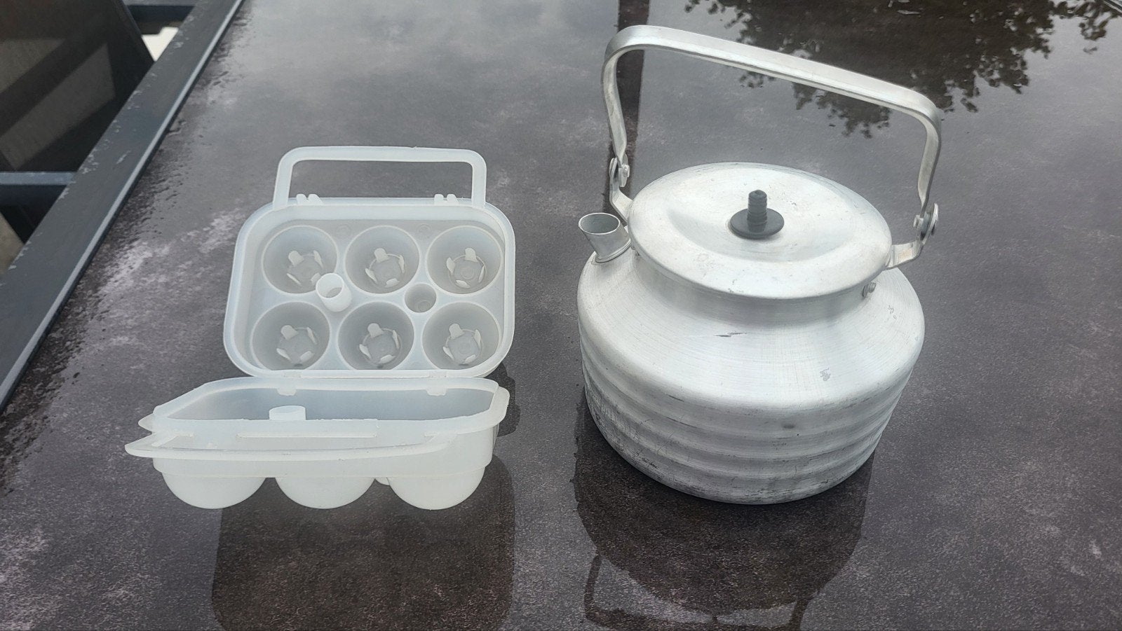 Waterketel1Ltr aluminium  eier bewaarbox, Ophalen of Verzenden, Zo goed als nieuw