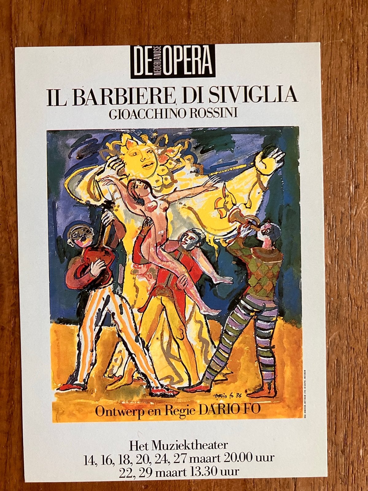 Affichekaart Il Barbiere di Siviglia (1986-87), Ophalen of Verzenden, 1980 tot heden, Ongelopen, Muziek