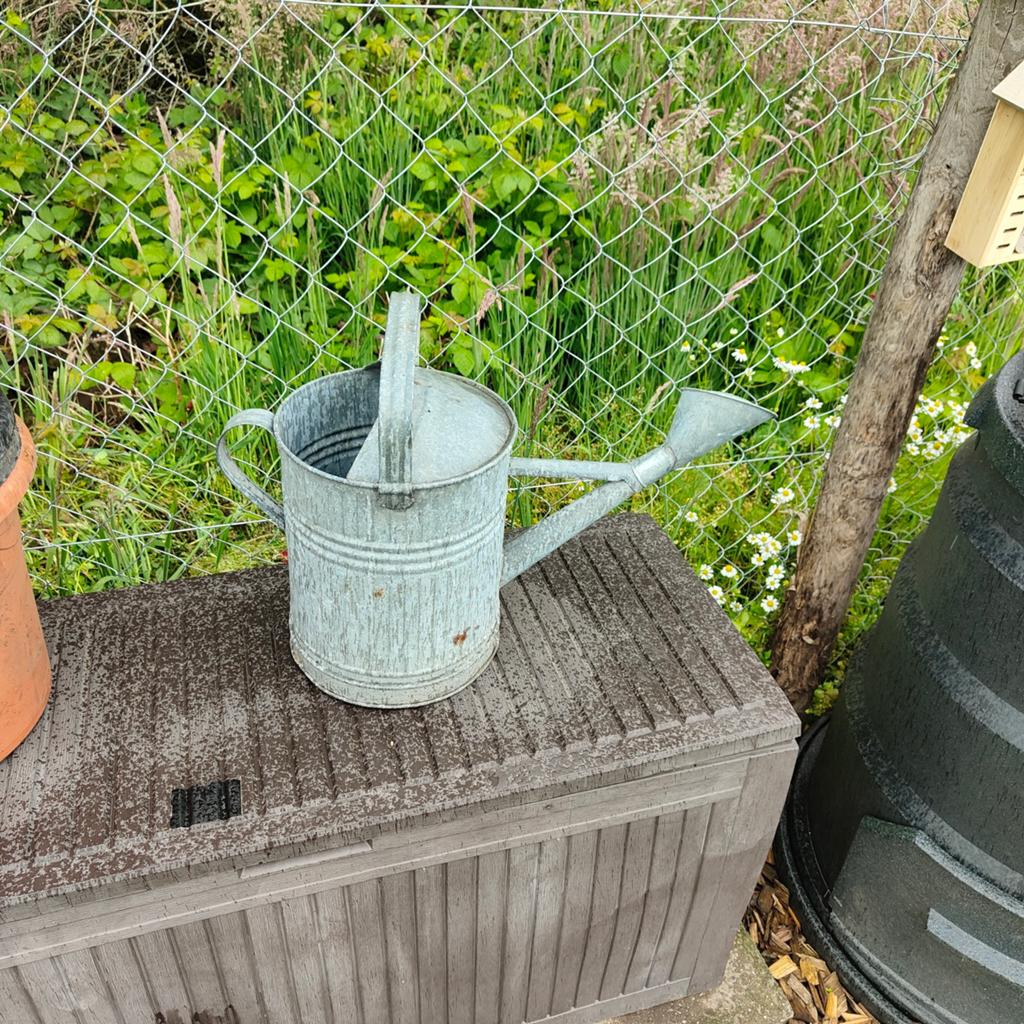 Vintage zinken decoratieve gieter, Tuin en Terras, Ophalen, Gebruikt, Kunststof